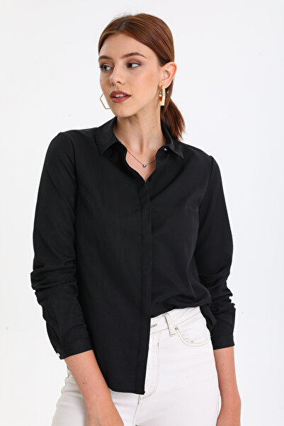 PERA MODA قميص نسائي كلاسيكي من الليكرا