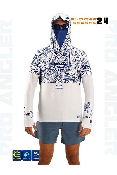 Fujin Pro Angler S24 - Izohips Navy S Buff Hoodie