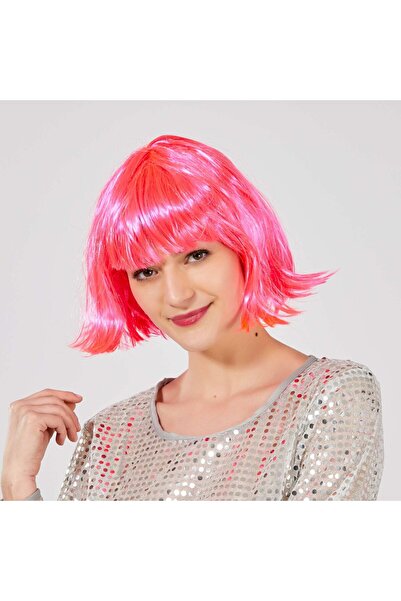 Skygo Candy Pink Color Party Wig Blunt Hair