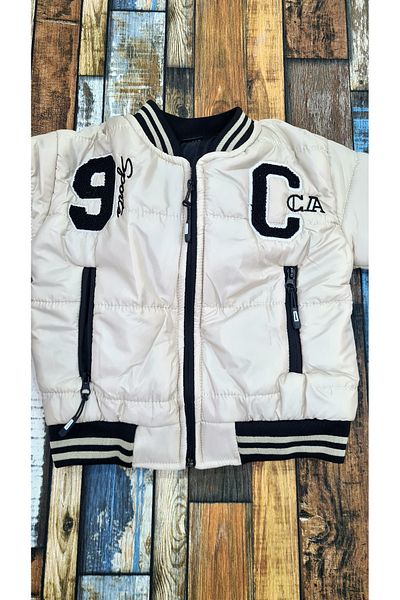 Esterella college zippered puffer jacket/men's college jacket/zippered college puffer jacket