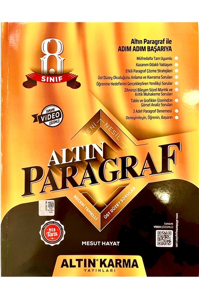 Altın Karma Yayınları 8.Sınıf Altın Paragraf Soru Bankası