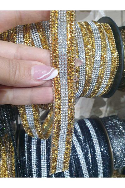 ESRA ŞELEM Gold and Silver Stone Detailed Iron Strip Accessory - Hobby Clothing