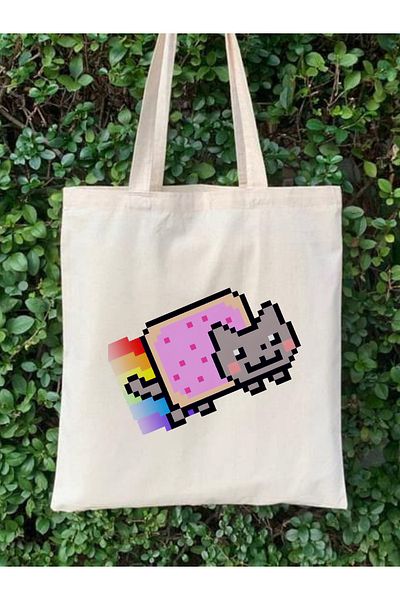 Cemira Nyan Cat Design Tote Bag Geantă de stofa