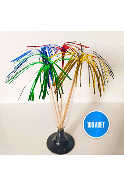 sinisgroupelektronik Renkli Palmiye Kürdan 100 Adet/paket Sunum, Kokteyl, Doğ...