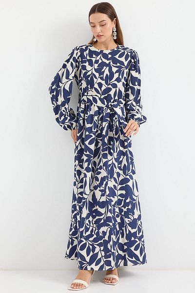 Bigdart Φόρεμα Hijab με μπαλόνι μανίκι 2513 - Navy Blue