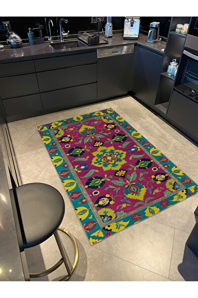 Rugs Modern Halı سجادة زخرفية عتيقة من مجموعة باريس ذات طابع وردي وأزرق ونقوش...