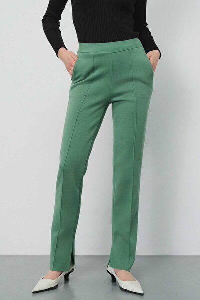 Mısırlı Green Regular Fit Women's Trousers