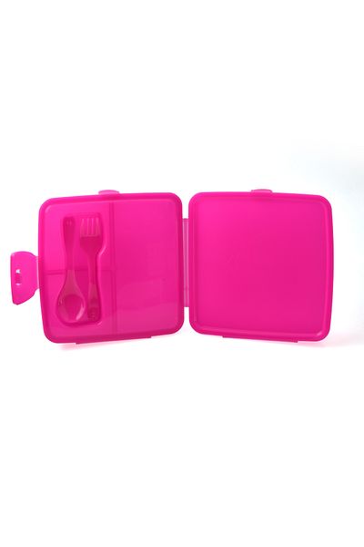 Kids Like Barbie Lunch Box 4 Section Set with Fork and Spoon