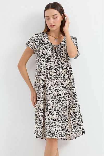 Bigdart 2352 Model rochie scurtă neagră cu decolteu în V