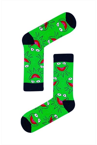 CARNAVAL SOCKS Πολύχρωμες πράσινες κάλτσες με σχέδιο Kermit
