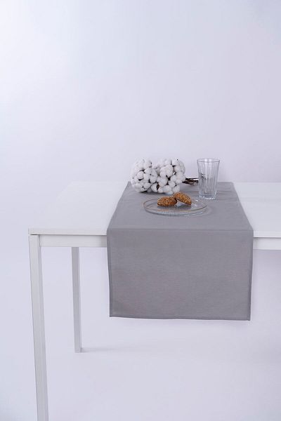 ALTINPAMUK Linen Runner Stain Resistant Fabric Gray 40x140