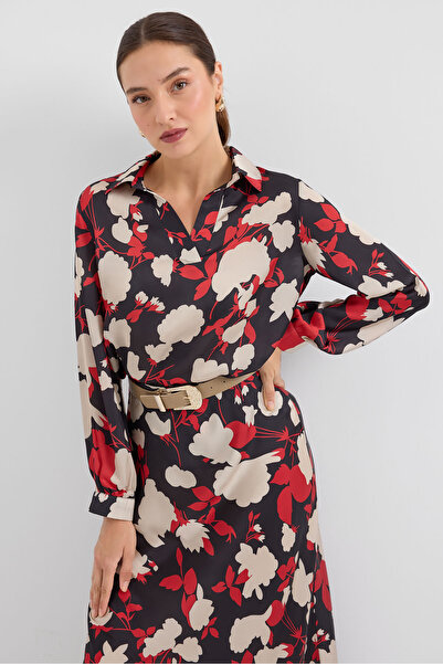 Bigdart 8018 Patterned Beige Satin Double Suit