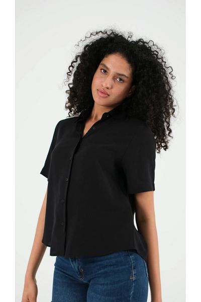 PERA MODA Cămașă lejeră din viscoză cu mânecă scurtă