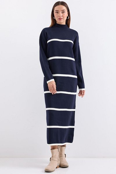 Bigdart 15890 Rochie lungă din tricotaje - Bleumarin