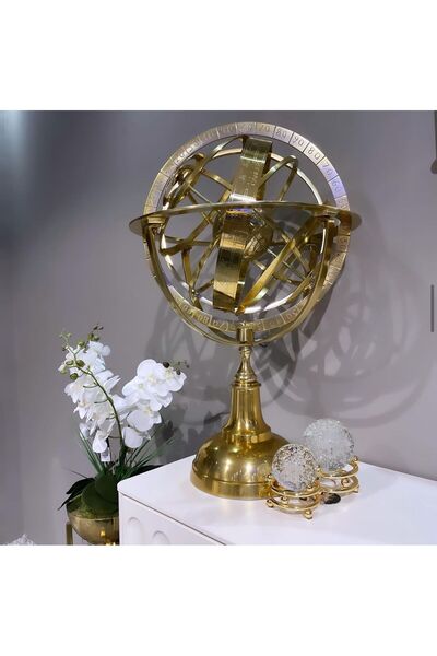 Lucky Art Gold Ayaklı Yuvarlak Dekor 74 Cm