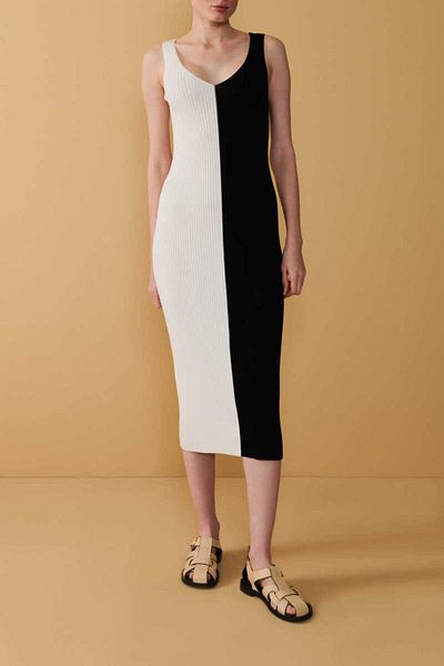 Mısırlı Alb-negru - Design de rochie tricotaje