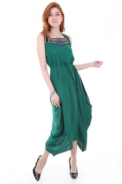 Bigdart 1512 Rochie Brodata Fata - Verde