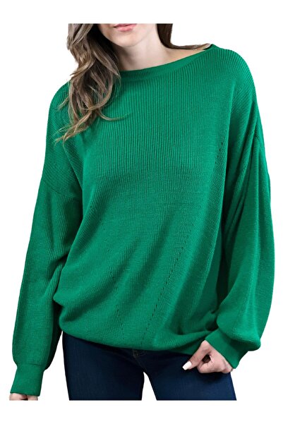 Miss Poem Γυναικείο Πλεκτό Πουλόβερ Χειμερινό Σελανίκη oversized Μακρύ Πράσιν...