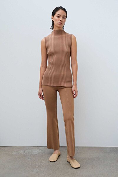 Mısırlı Camel Colored Slim Fit Women's Trousers