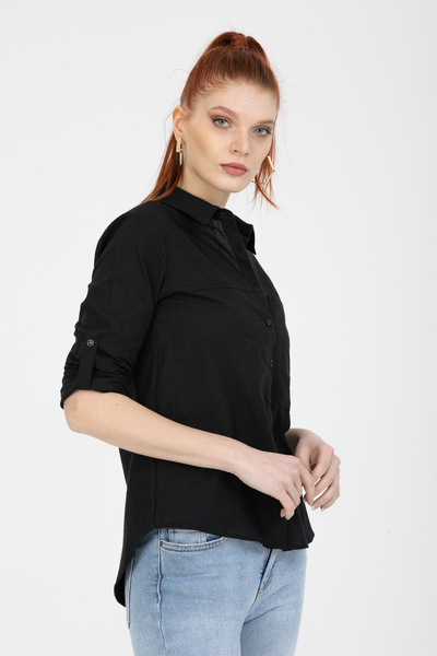 PERA MODA 100% Cotton Foldable Sleeve Shirt