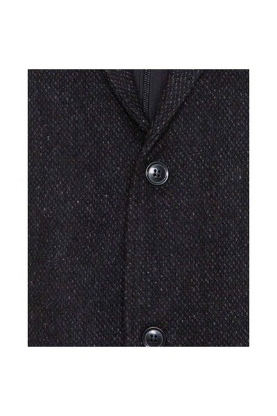 SÜVARİ Γκρι παλτό Slim Fit με μονό γιακά Cavalry