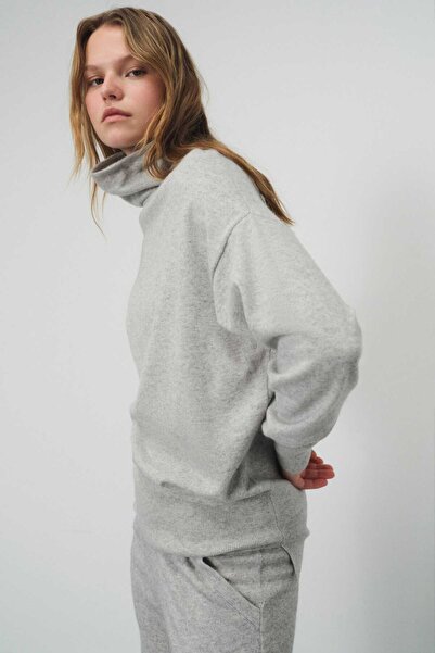 Mısırlı Turtleneck Gray Women's Sweater