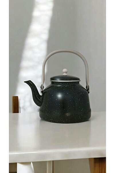 emaye market Enameled Coffee Herbal Tea - 2.5 Liter Black Camping Teapot
