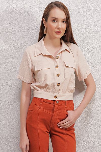 Bigdart 0663 Crop Jacket - Cream