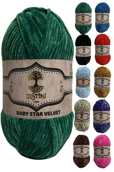 destini İnce Kadife İp 100 gr 200 Metre Amigurumi El Örgü İpi Ceket Yelek Battaniye