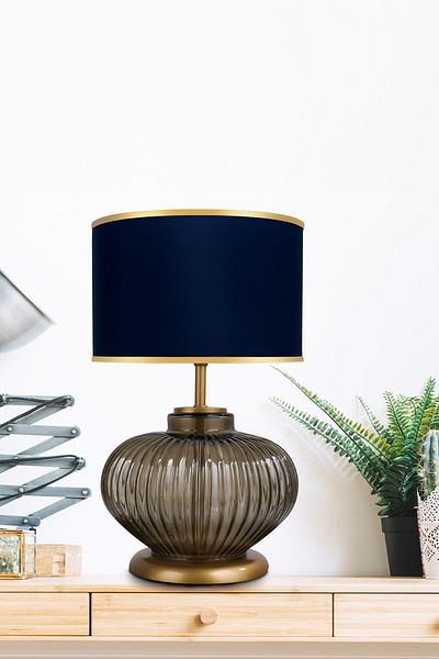 MINIMAL ETICARET VE BILGI TEKNOLOJILERI Black Ellipse Transparent Glass Lampshade