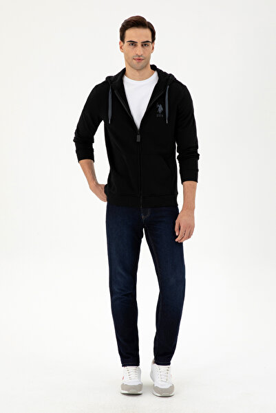 U.S. Polo Assn. Pánský černý pletený cardigan 50289028-VR046