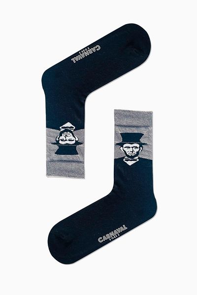 CARNAVAL SOCKS Πολύχρωμες κάλτσες με σχέδια τέχνης Abraham Lincoln