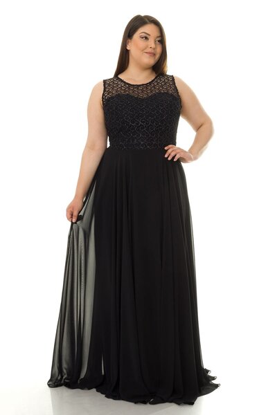 JUZENNA 18108 Bb Simli Desenli Uzun Abiye Elbise