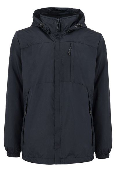 REMSA Ανδρικό παλτό Fleece Navy Blue - Αντιανεμικό με κουκούλα και λεπτομέρεια τσέπης RMNT02