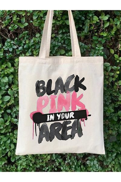 Cemira Negru Roz Blackpink Design Tote Bag Geantă de stofa