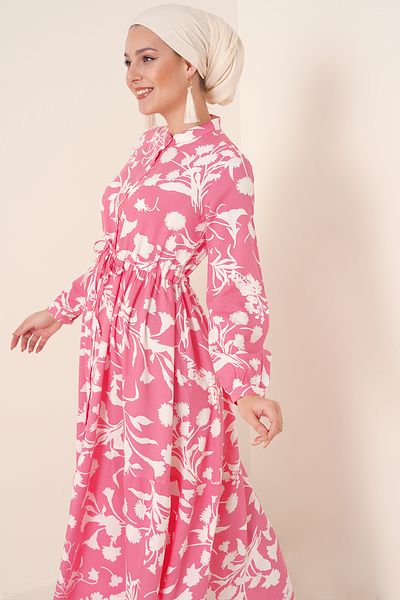 Bigdart Φόρεμα Hijab 2144 Magnificent Collar - Ροζ