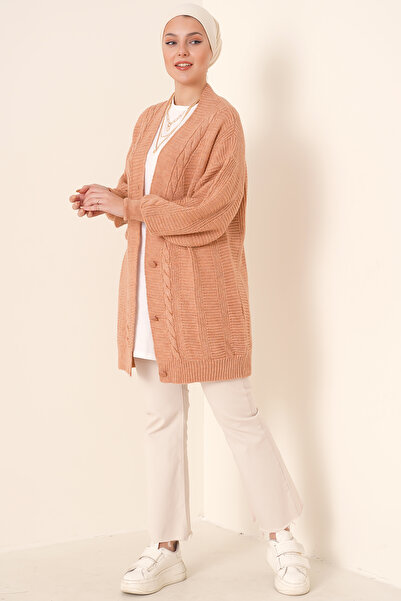 Bigdart 15768 Hijab Knitwear Cardigan - Salmon