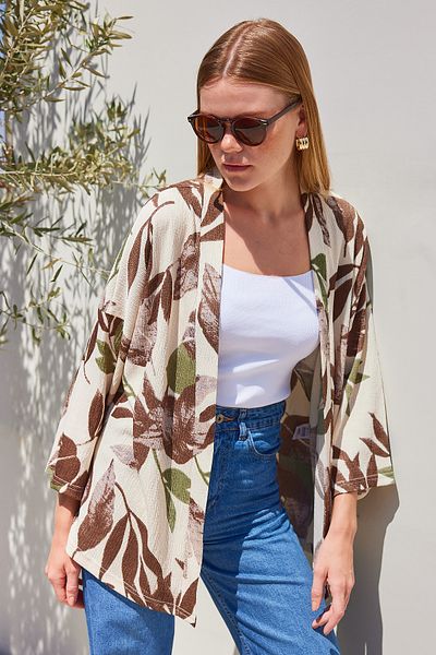 Bigdart 5862 Gestrickter Kimono – Khaki