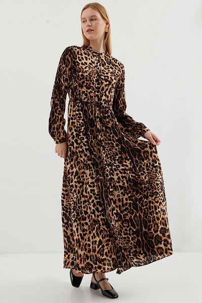 Bigdart 2144 Patterned High Collar Dress