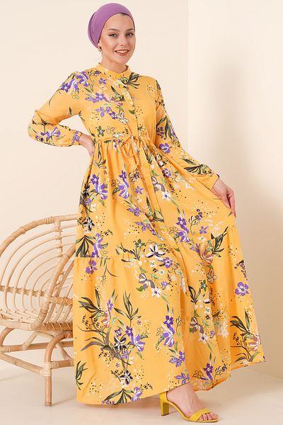Bigdart 2144 Richterkragen-Hijab-Kleid – A.hardal