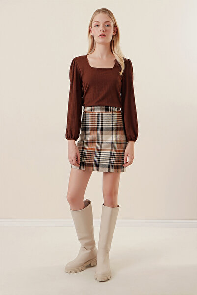 Bigdart 0442 Long Sleeve Blouse - Brown