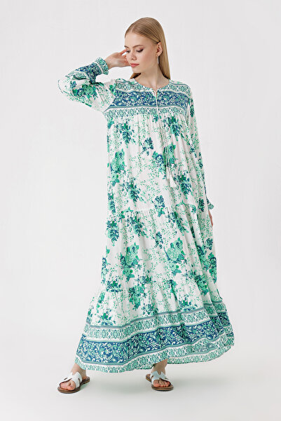 Bigdart 1947 Patterned Long Dress - G.green