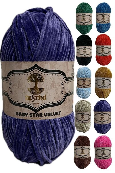 destini İnce Kadife İp 100 gr 200 Metre Amigurumi El Örgü İpi Ceket Yelek Bat...
