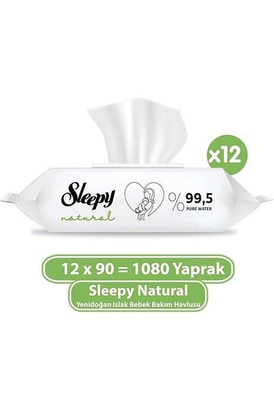 Sleepy Natural Newborn Wet Baby Care Towel 12*90 Sheets