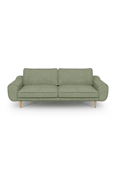 Normod Klem Üçlü Koltuk Ahşap Ayak - Fitilli Kadife