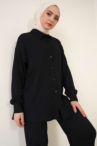 Bigdart T5858 Gestrickter Hijab-Doppelsatz – Schwarz