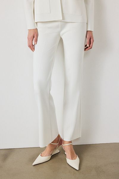 Mısırlı Pantaloni de damă Ecru - picior lat