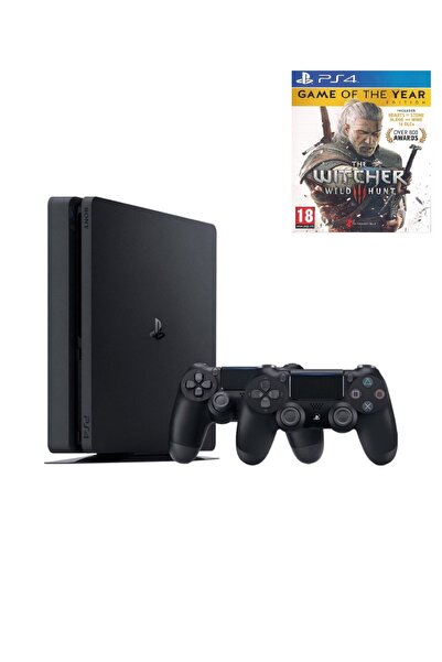 Sony Ps4 1 Tb Slim Kasa+ The Withcer 3 + 2 Adet V2 Kol Teşhir Ürün 12 Ay Garanti