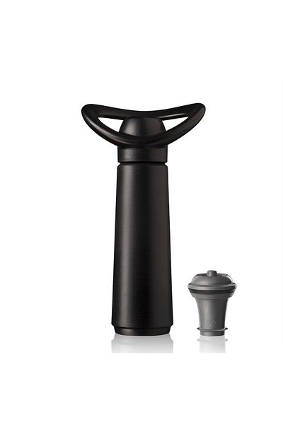 Vacu Vin Menashop Vin Concerto Wine Pump, Black, 1 Pump, 1 Stopper, Vacuum Pump with Wine Bottle Cap