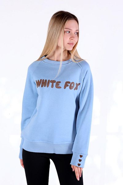 Rays 9149M Hanorac albastru cu glugă cu imprimeu White Fox